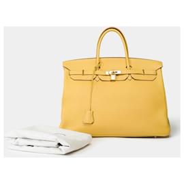 Hermès-Sac HERMES Birkin 40 en Cuir Jaune - 102226-Jaune