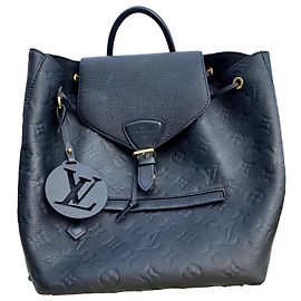 Louis Vuitton Montsouris Backpack Monogram Empreinte Leather Black Black