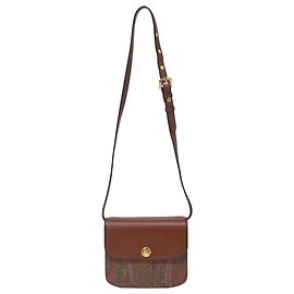 Bolsa transversal essencial impressa Etro Grande em couro de bezerro marrom Marrom