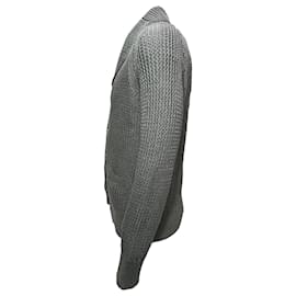 Tom Ford-Tom Ford Knitted Button-Down Cardigan in Grey Cotton-Grey