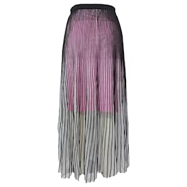 Balenciaga-Balenciaga New York City Print Pleated Midi Skirt in Multicolor Viscose-Multiple colors