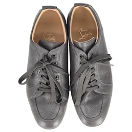 Christian Louboutin-Christian Louboutin Rantulow Orlato Sneakers in Grey Leather-Grey