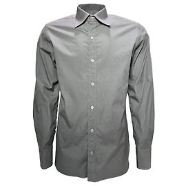 Camicia a maniche lunghe con bottoni Tom Ford in cotone grigio Grigio