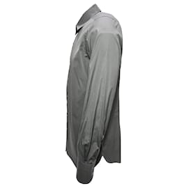 Tom Ford-Tom Ford Button-Down Long Sleeve Shirt in Grey Cotton-Grey