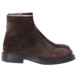 Botas de tornozelo em camurça marrom da Tod's com bico arredondado Marrom