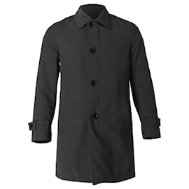 Hugo Boss-Boss Padded Mac Coat in Grey Cotton-Grey