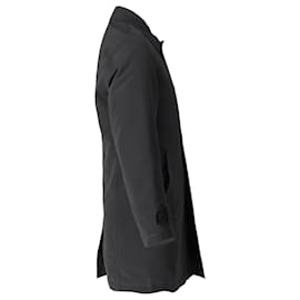 Hugo Boss-Boss Padded Mac Coat in Grey Cotton-Grey