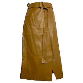 Joseph Salic Bottom Midi-Rock aus braunem Leder Braun