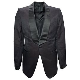 Einreiher Blazer aus schwarzer Baumwolle von Tom Ford Smoking Schwarz