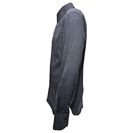 Tom Ford-Tom Ford Button-Down Long Sleeve Shirt in Grey Lyocell-Grey