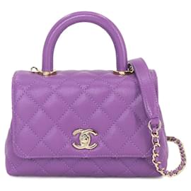 Chanel-Chanel Coco Handle Matelasse 2way Hand Shoulder Bag-Purple