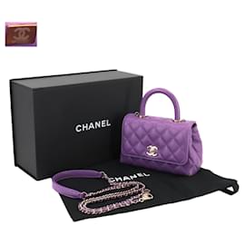 Chanel-Chanel Coco Handle Matelasse 2way Hand Shoulder Bag-Purple