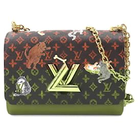 Louis Vuitton-Louis Vuitton Monogram Catgram Sac Twist MM Chain Shoulder Bag-Brown