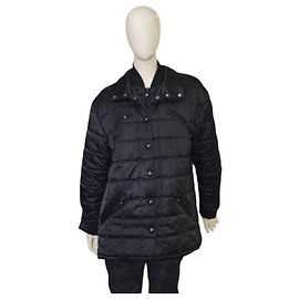 MCM Black Quilted Puffer Jacket Polyester Size 38 Black