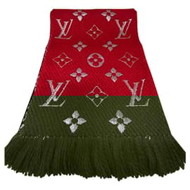 Louis Vuitton-Logomania Shine scarf-Silvery,Red