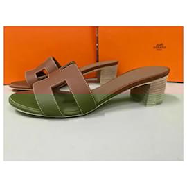 Hermès-HERMES OASIS brown sandals-Brown