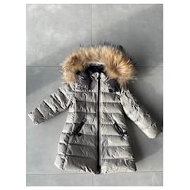 Moncler-Casacos Agasalhos Menina-Cinza