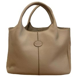 Tod's Leather Handbag Beige Beige