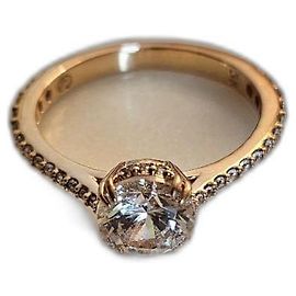 Anillo de corte princesa Swarovski Dorado