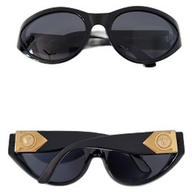 Gianni Versace gold medusa head black sunglasses Black