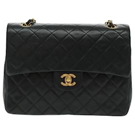 Chanel-CHANEL Matrasse Chain Shoulder Bag Lamb Skin Black Gold CC Auth bs19047A-Black,Golden