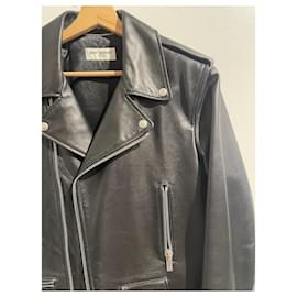 Saint Laurent-SAINT LAURENT Jackets T.FR 48 Leather-Black
