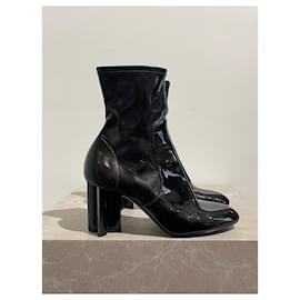 LOUIS VUITTON Damen Checkpoint high quality Boots schwarzes Lackleder Größe 38