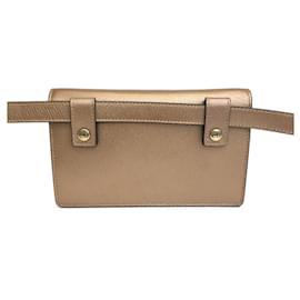 Dior-Gold Dior Leather Saddle Belt Pouch-Golden