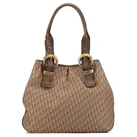 Dior-Brown Dior Diorissimo Buckle Tote-Brown
