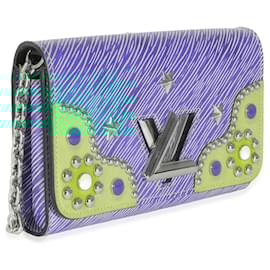 Louis Vuitton-Louis Vuitton Blue Epi Studded Twist Chain Wallet-Blue