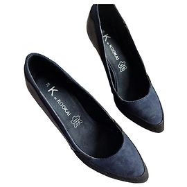 Escarpins KOOKAÏ en daim noir gris bleu marine Taille 38 Noir Gris Bleu Marine