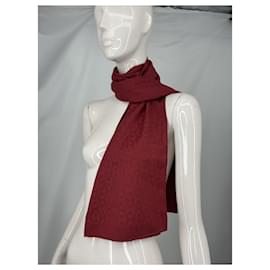 Hermès-Hermès "H" casmere scarf-Red