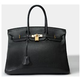 Hermès-Sac HERMES Birkin 35 en Cuir Noir - 101903-Noir
