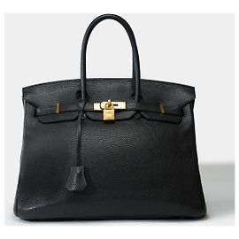 Hermès HERMES Birkin 35 Bag in Black Leather - 101903 Black