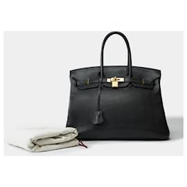Hermès-Sac HERMES Birkin 35 en Cuir Noir - 101903-Noir