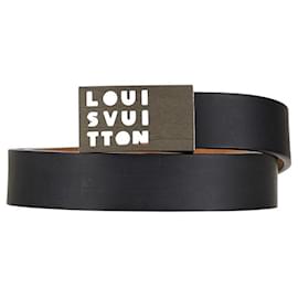 Louis Vuitton-Louis Vuitton Leather Belt M6809-Black