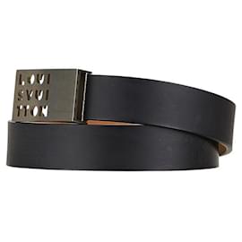 Louis Vuitton-Louis Vuitton Leather Belt M6809-Black