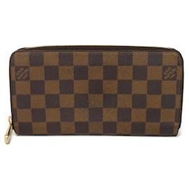 Louis Vuitton-Louis Vuitton Damier Canvas Grain Leather Zippy Wallet-Brown
