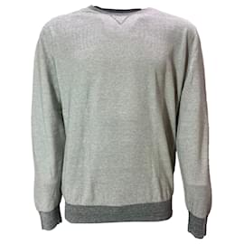 Ermenegildo Zegna-Ermenegildo Zegna Crewneck Sweater in Grey Cotton -Grey