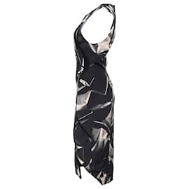 Autre Marque- Dion Lee Optical Midi Sleeveless Shift Dress in Multicolor Silk-Multiple colors