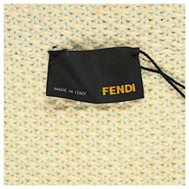 Fendi-Fendi Knitted Embellished-Buttons Cardigan in Yellow Cotton-Yellow