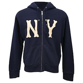 Gucci-Gucci Yankees NY Patch Detail Hoodie in Navy Blue Cotton-Blue,Navy blue