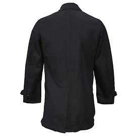 Comme Des Garcons Comme des Garçons Dyed Balmacaan Coat in Black Cotton Black