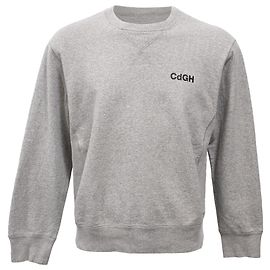 Comme Des Garcons Suéter Crew em Algodão Cinza com Logo Comme des Garçons Homme Cinza