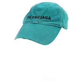 Balenciaga-Boné de algodão bordado com logo Balenciaga verde L-Verde