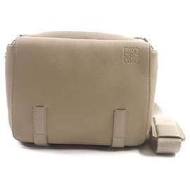 Loewe-LOEWE XS Anagram Leather Messenger Bag-Brown,Beige