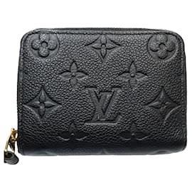 Louis Vuitton-Louis Vuitton Leather Coin Case Zippy-Black