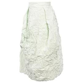 Michael Kors-Michael Kors Crinkled Knee-Length Skirt in Mint Polyester-Other,Green