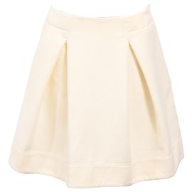 Saia mini plissada A-line em viscose Jil Sander Branco Cru