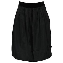 Falda midi completa Louis Vuitton en algodón negro Negro